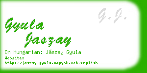 gyula jaszay business card