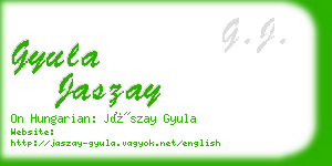 gyula jaszay business card